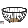 GERIMPORT 水果盘 FRUTERO METAL NEGRO BASE MADERA 25X25X13
