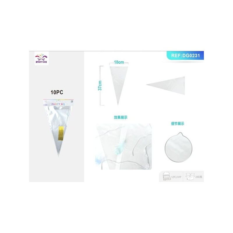 ALEK 三角糖果袋 BOLSA REGALO CELOFAN 10PCS