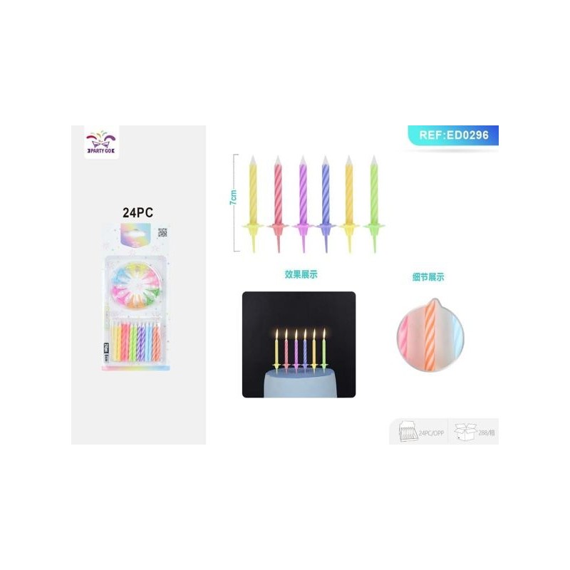 ALEK 生日蜡烛 VELA CUMPLEANOS 24PCS