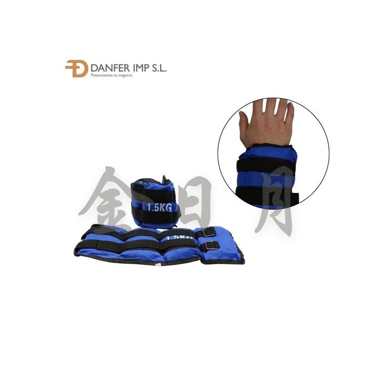 沙袋（各0.75KG） PESA AJUSTABLE PARA MUNECA 1.5KG(0.75KG CADA UNO)