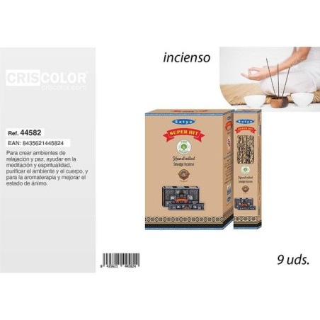CRISCOLOR 自然香薰 INCIENSO SATYA SMUDGE INCENSE SUPER HIT 9UDS.