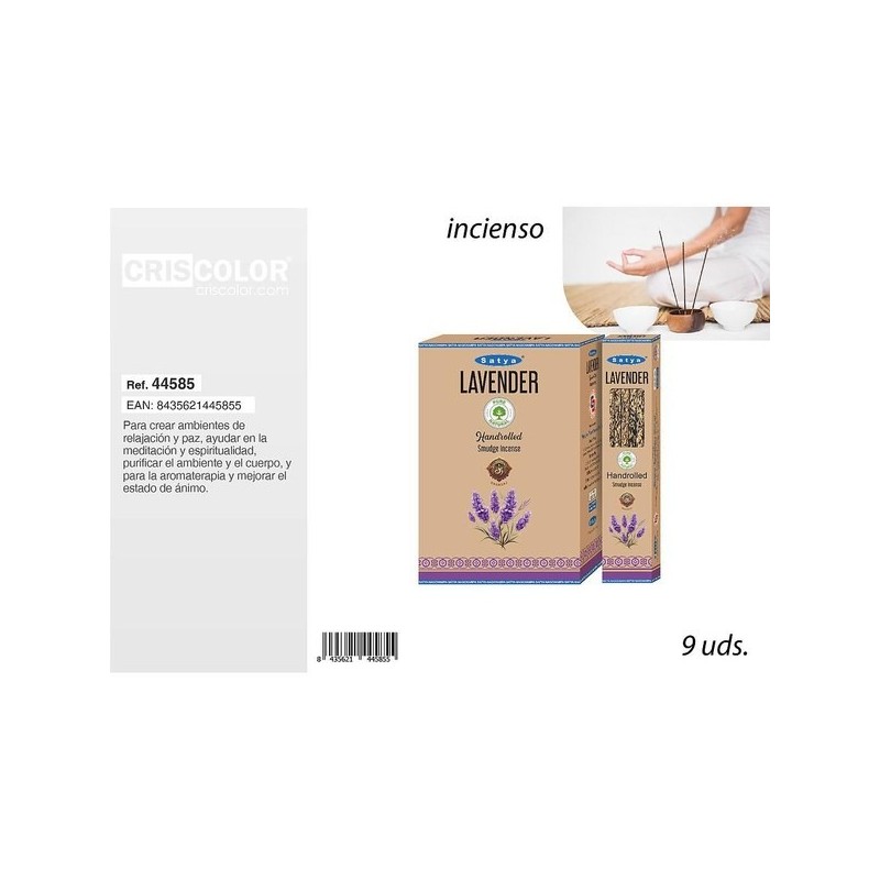 CRISCOLOR自然香薰 INCIENSO SATYA SMUDGE INCENSE LAVANDER 9UDS.