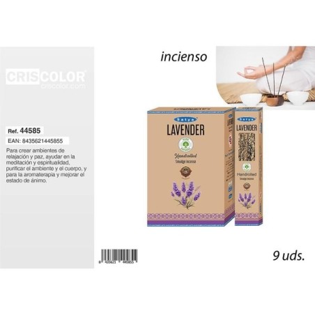 CRISCOLOR自然香薰 INCIENSO SATYA SMUDGE INCENSE LAVANDER 9UDS.