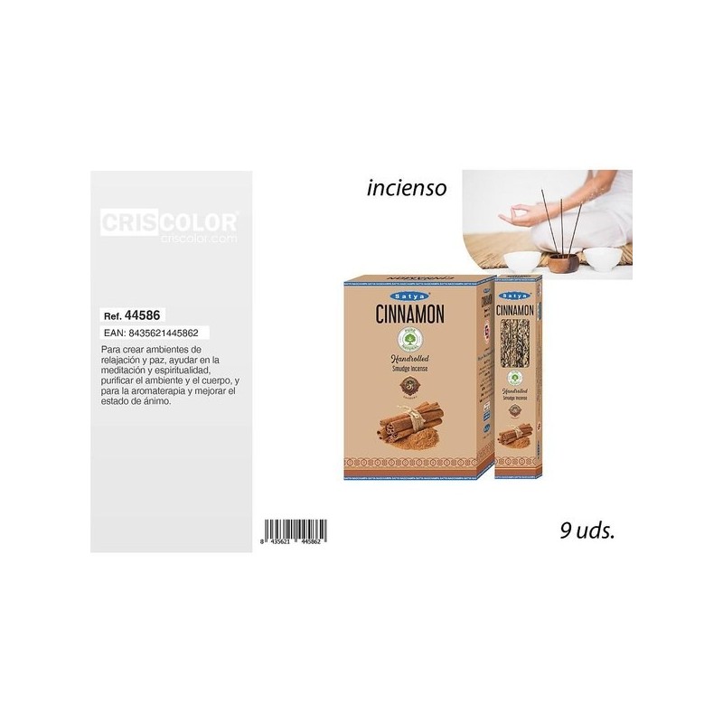 CRISCOLOR自然香薰 INCIENSO SATYA SMUDGE INCENSE CINNAMON 9UDS.