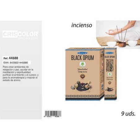 CRISCOLOR自然香薰 INCIENSO SATYA SMUDGE INCENSE BLACK OPIUM 9UDS.