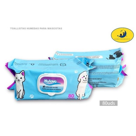 宠物湿纸巾 80 抽 TOALLITAS HUMEDAS PARA MASCOTAS 80 UDS