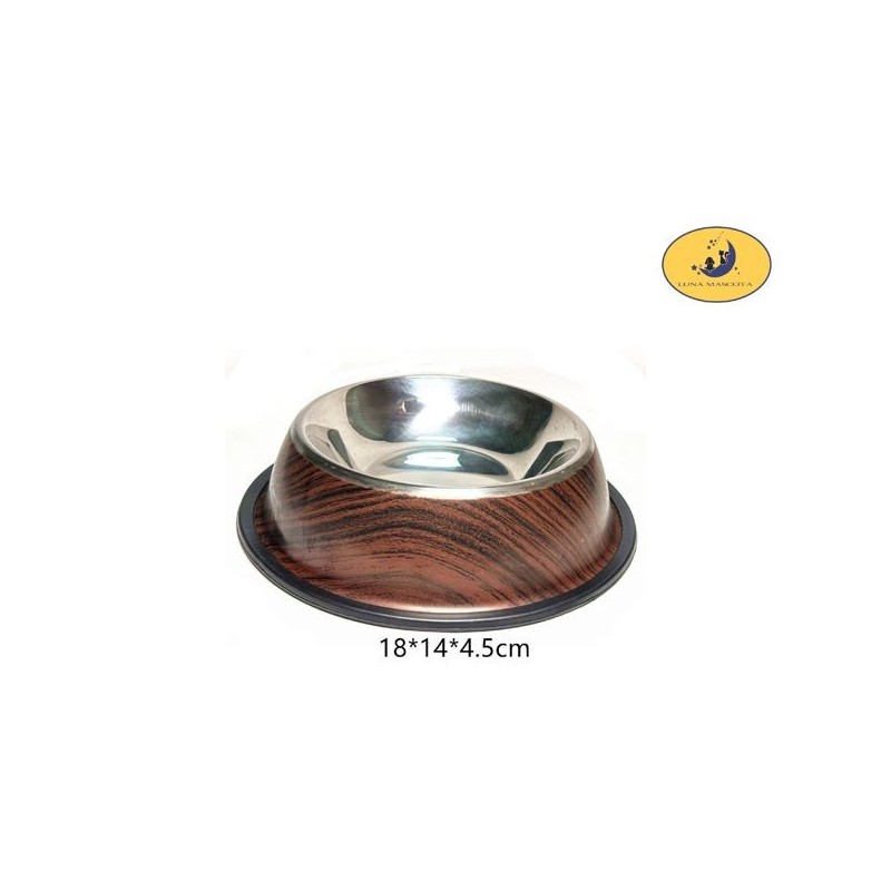 18cm不锈钢狗碗（水转印） Comedero Acero Inoxidable Antideslizante Para Perro O Gato 18Cm