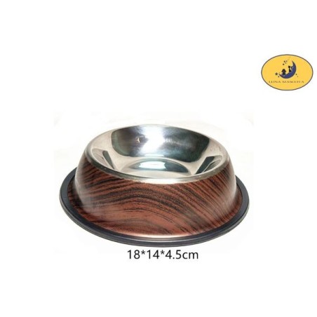 18cm不锈钢狗碗（水转印） Comedero Acero Inoxidable Antideslizante Para Perro O Gato 18Cm
