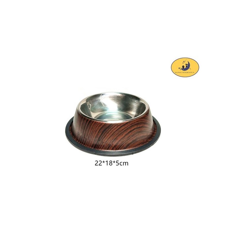 22cm不锈钢狗碗（水转印） Comedero Acero Inoxidable Antideslizante Para Perro O Gato 22Cm