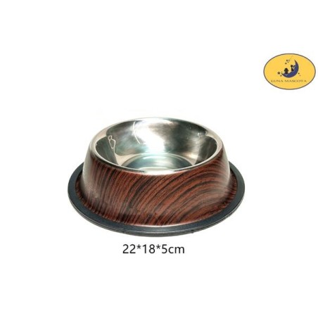 22cm不锈钢狗碗（水转印） Comedero Acero Inoxidable Antideslizante Para Perro O Gato 22Cm