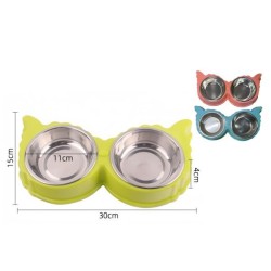带不锈钢碗 Comedero acero inoxidable antideslizante Para Mascotas