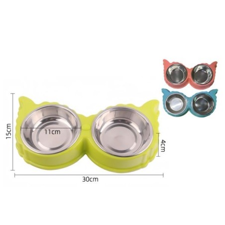 带不锈钢碗 Comedero acero inoxidable antideslizante Para Mascotas