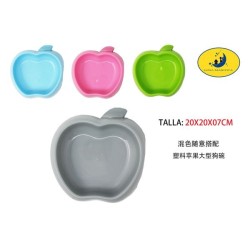 狗碗-小号苹果15.5*15.5*5cm Comedero Mascota Plastico