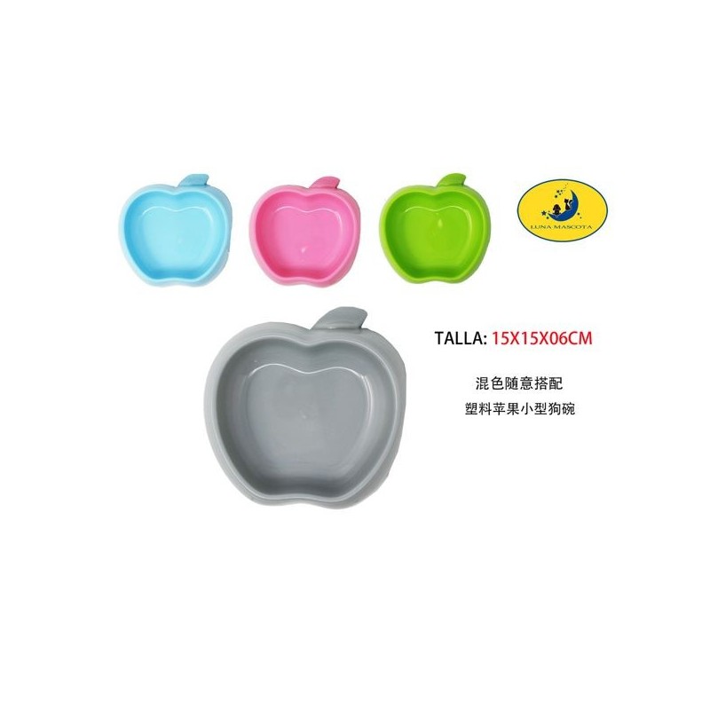 狗碗-大号苹果20.5*20.5*6cm Comedero Mascota Plastico