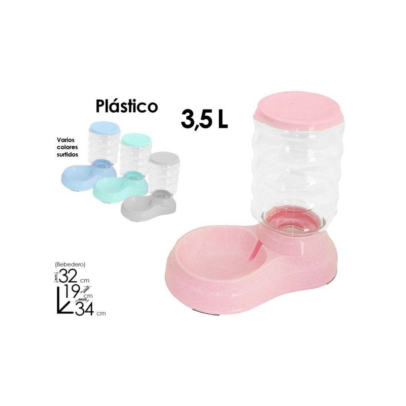 漏水瓶3.5L 粉色 Comedero Tolva Pienso O Agua 3.5L