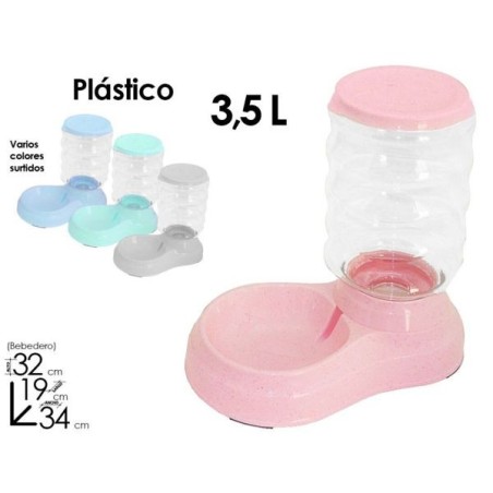 漏水瓶3.5L 粉色 Comedero Tolva Pienso O Agua 3.5L