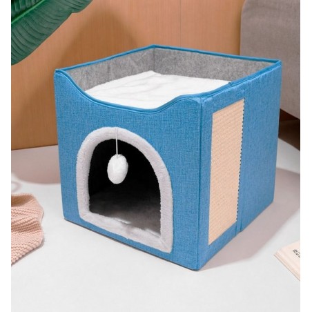 拱形洞口猫窝42*42*35cm（带剑麻）浅灰 Casa para gatos 42*42*35cm