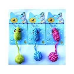 彩色带球老鼠19*3cm Juguete Para Gatos