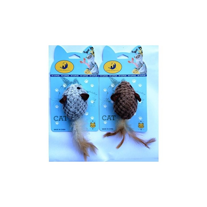 羽毛尾巴玉米绒老鼠15*4cm Juguete Para Gatos