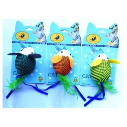 彩色羽毛绒布老鼠18*4.5cm Juguete Para Gatos