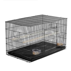大号方鸟笼60x41x40cm颜色黑色 Jaula para pájaros