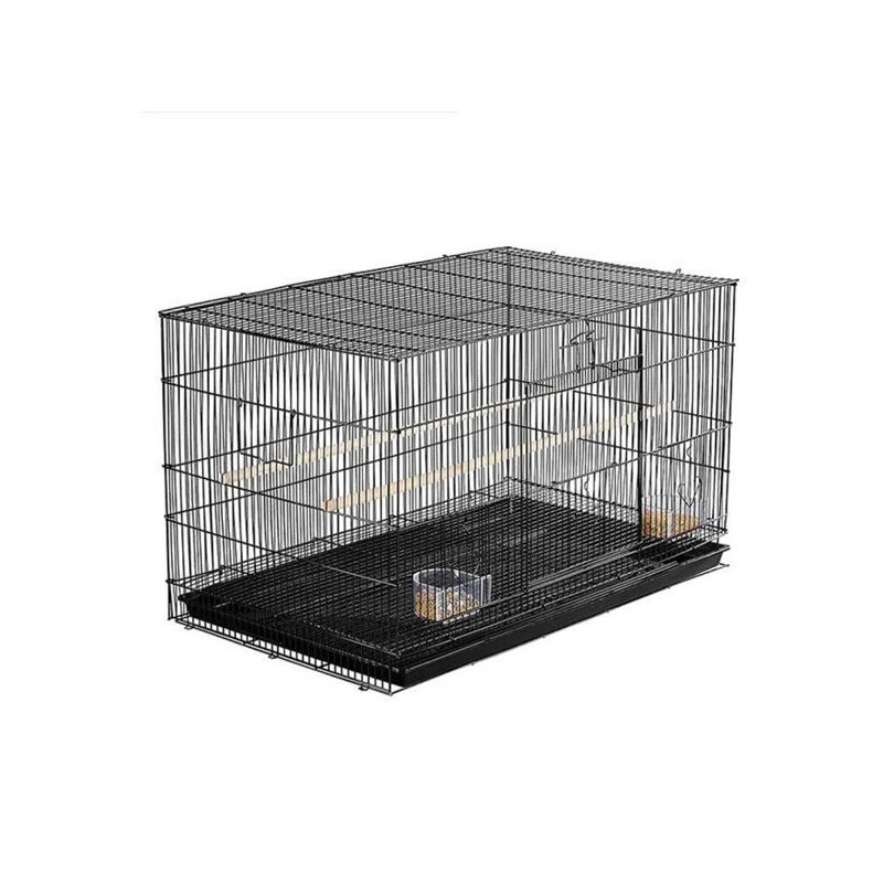 大号方鸟笼60x41x40cm颜色黑色 Jaula para pájaros