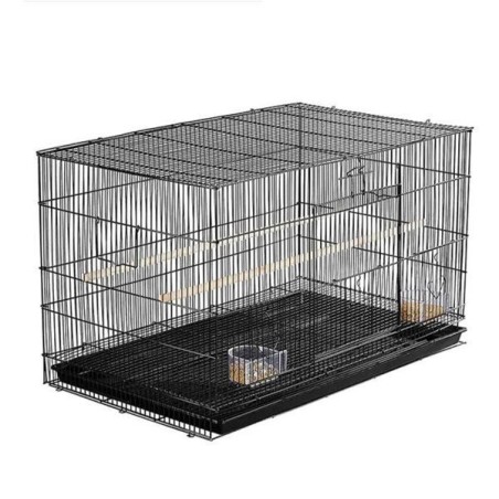 大号方鸟笼60x41x40cm颜色黑色 Jaula para pájaros