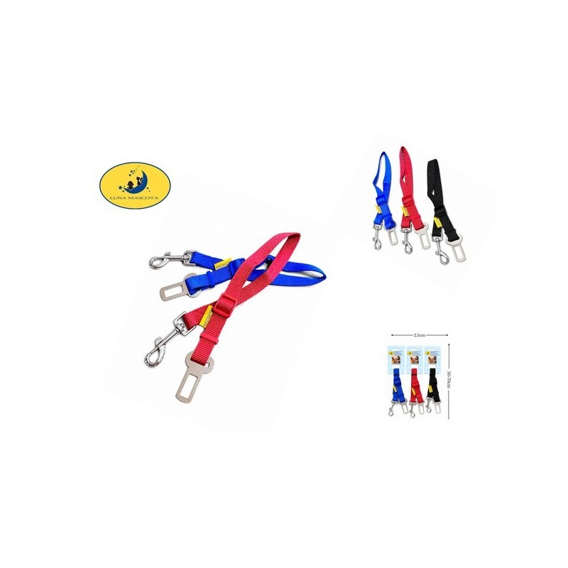 双头汽车安全扣2.5cm 50-70cm Cinturón de seguridad para dos perros en coche 2.5cm