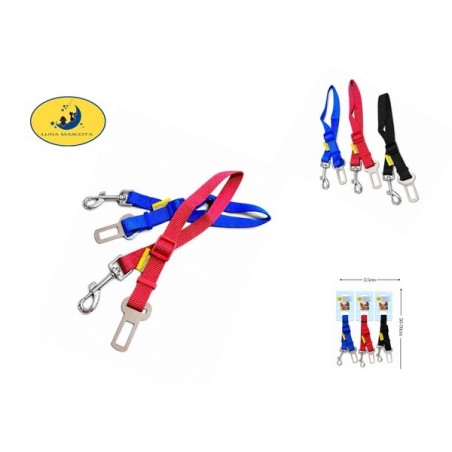 双头汽车安全扣2.5cm 50-70cm Cinturón de seguridad para dos perros en coche 2.5cm