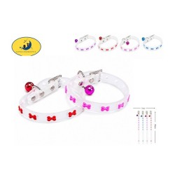 骨头圈夜光猫项圈1.0*30cm Collar fluorescente de silicona para mascotas