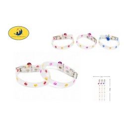 脚印夜光猫项圈1.0*30cm Collar fluorescente de silicona para mascotas