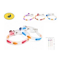 猫狗项圈夜光大小鱼1.0*30cm Collar Fluorescente De Silicona Para Mascotas