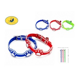 猫狗项圈夜光脚印1.0*32cm Collar Fluorescente De Silicona Para Mascotas