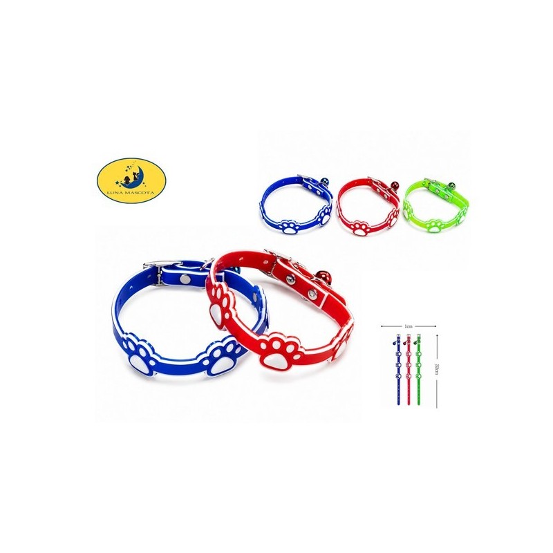 猫狗项圈夜光脚印1.0*32cm Collar Fluorescente De Silicona Para Mascotas
