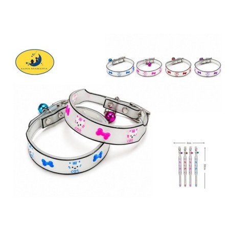 小猫夜光猫项圈2.0*32cm Collar fluorescente de silicona para mascotas