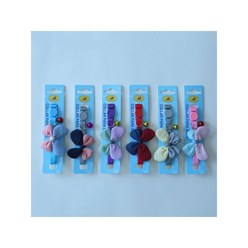 双色蝴蝶结猫圈1.0*30cm Collar Para Gato