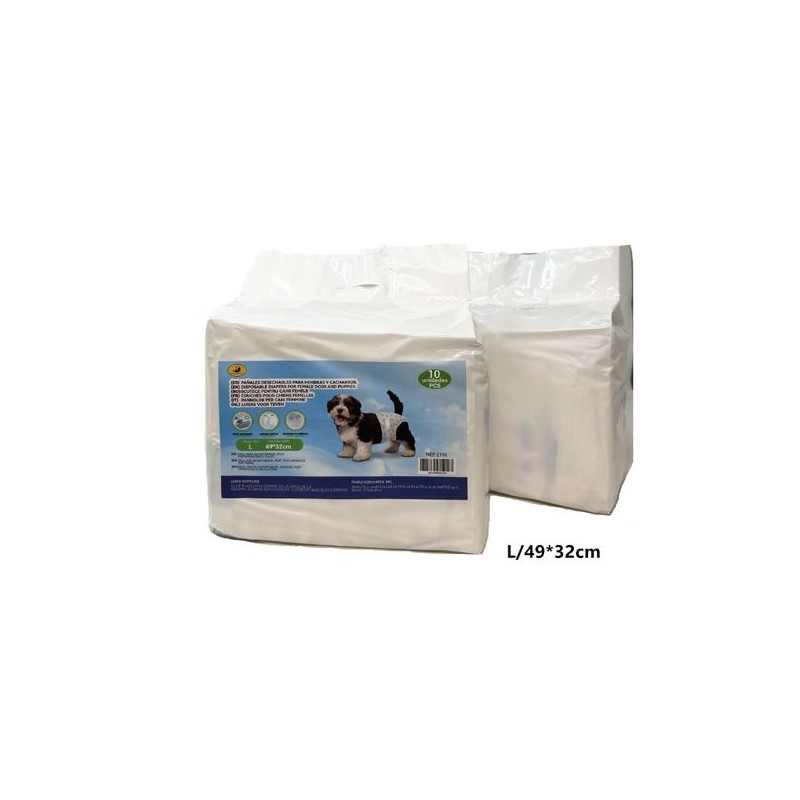 母狗纸尿裤L码 49*32cm 10pcs Pañales para perros