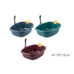 无盖菠萝叶猫砂盆41*33*15cm Arenero Para Gatos