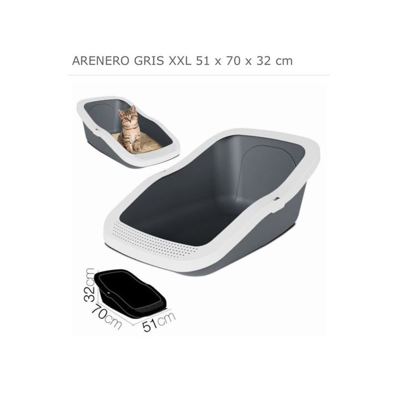 特大猫砂盆51 x 70 x 32 cm ARENERO XXL GRIS 51 x 70 x 32 cm