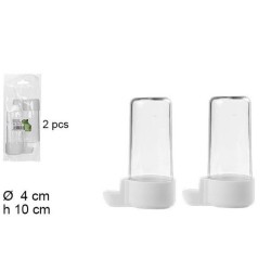 两只装鸟饮水瓶10*4cm Pack 2 Bebederos Pájaro 10*4Cm
