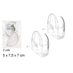 两只装鸟食盒带盖 Pack 2 Comederos Para Pájaro Con Tapa