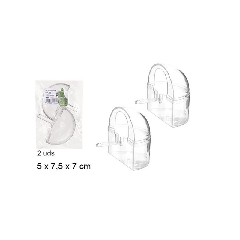 两只装鸟食盒带盖 Pack 2 Comederos Para Pájaro Con Tapa
