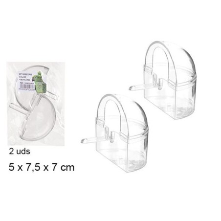 两只装鸟食盒带盖 Pack 2 Comederos Para Pájaro Con Tapa