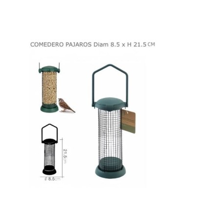 金属鸟食盒8.5 x H 21.5 cm COMEDERO PAJAROS Diam 8.5 x H 21.5 cm
