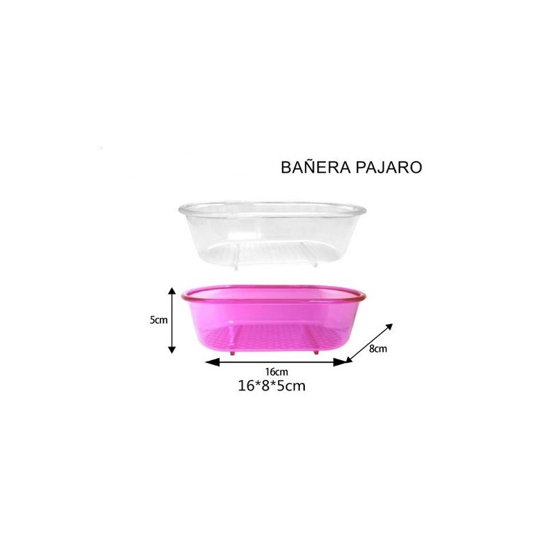鸟浴缸 Bañera pájaro transparente-rosa translucido