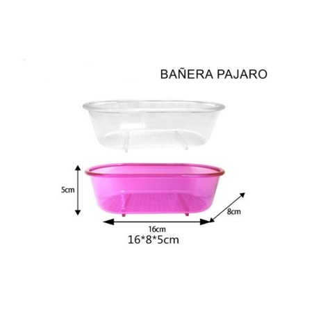 鸟浴缸 Bañera pájaro transparente-rosa translucido
