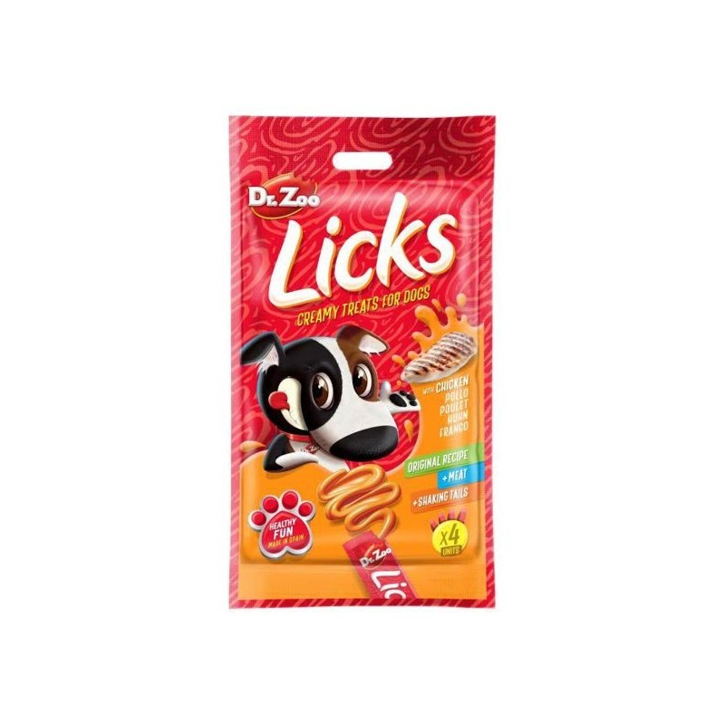 老外品牌宠物零食 液体鸡肉酱4pcs（建议零售价2.5欧） Dr Zoo Snack Liquido perro pollo x 15 g x5 und