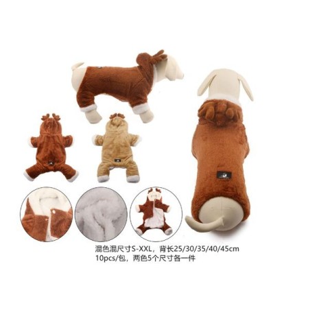 加厚双层麋鹿变身衣 Ropa Para Perro
