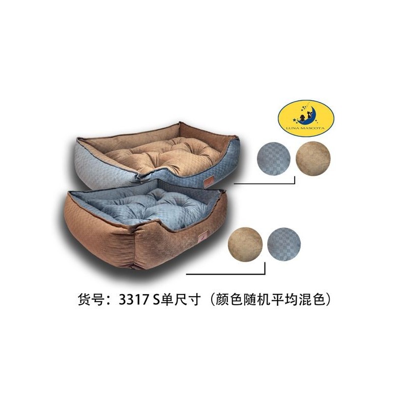 格子绒方窝S 单尺寸（颜色随机平均混色） CAMA PARA MASCOTAS