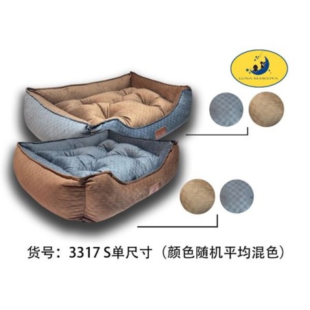 格子绒方窝S 单尺寸（颜色随机平均混色） CAMA PARA MASCOTAS